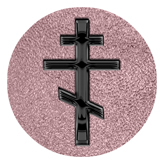 DAROUND 519 BK SH OR Black Orthodox Cross Shimmer Orchid Background
